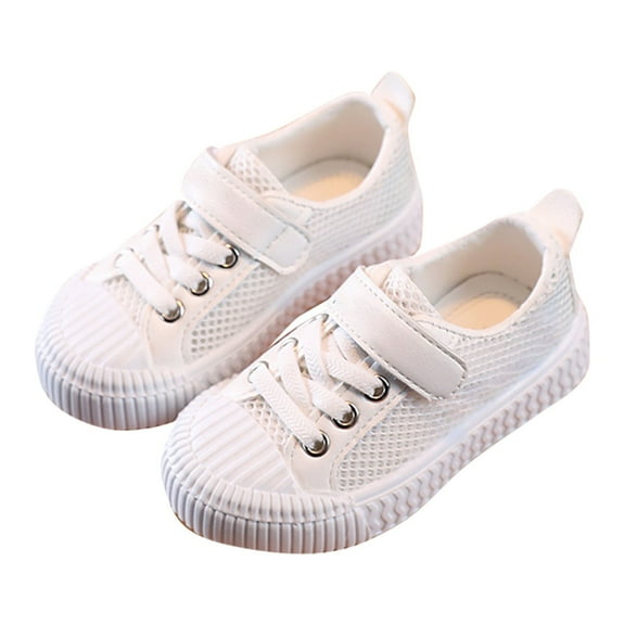 adviicd Toddler Sneakers for Boys and Girls Dual Hook and Loops Sneakers (White,2-2.5 Years)