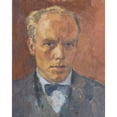 thumbnail image 2 of Walther Gamerith 12x14 Black Ornate Wood Framed Double Matted Museum Art Print Titled: Early Self -Portrait (1930), 2 of 5