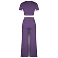 thumbnail image 5 of Admvng Two Piece Sets For Women Casual Solid Color Blouse and Pants Summer Travel Vacation Outfits Lounge Set S-5XL, 5 of 7