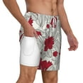 thumbnail image 2 of Kdxio Leaves Print Men'S Swim Trunks With Compression Liner 7 Inch Inseam Quick Dry Swim Shorts, 2 of 7