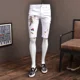 thumbnail image 2 of Pantalones vaqueros cortos para hombre, pantalones cortos vaqueros rectos con bordado gráfico para hombre, pantalones vaqueros elásticos de lujo populares de moda coreana, nuevos en finos, 2 of 4