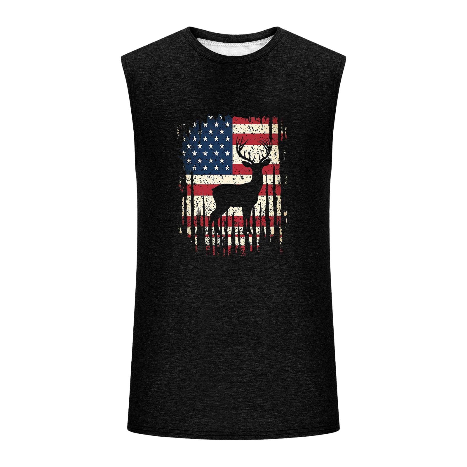 Titcea Mens Tank Tops Crewneck Graphic Sleeveless Summer Beach Holiday Muscle Shirts Breathable Gym T Shirt, S-2XL