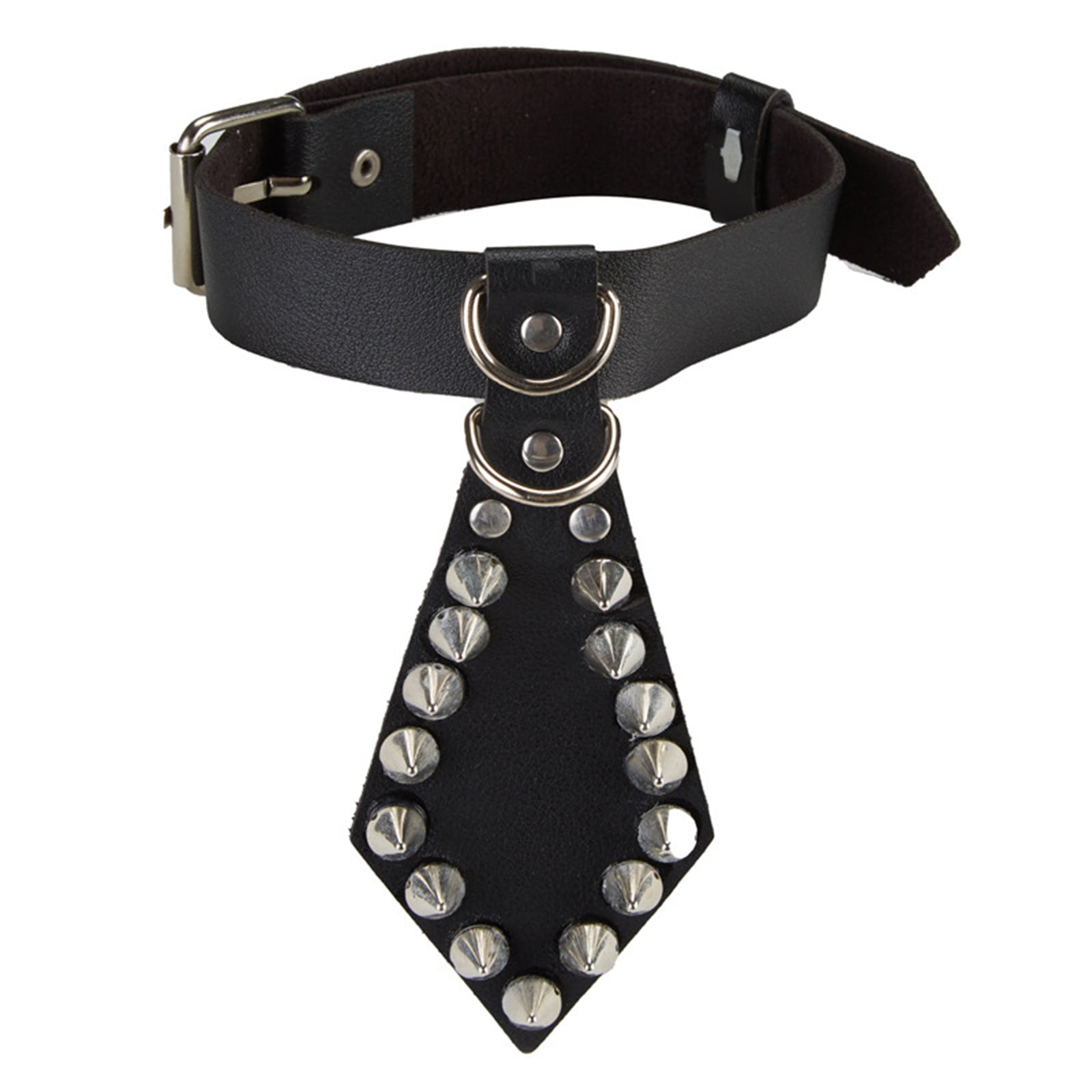 JJDreams Goth Vintage Rivet Choker Chain Punk Faux Leather Adjustable  Necklace Collar for Women Men