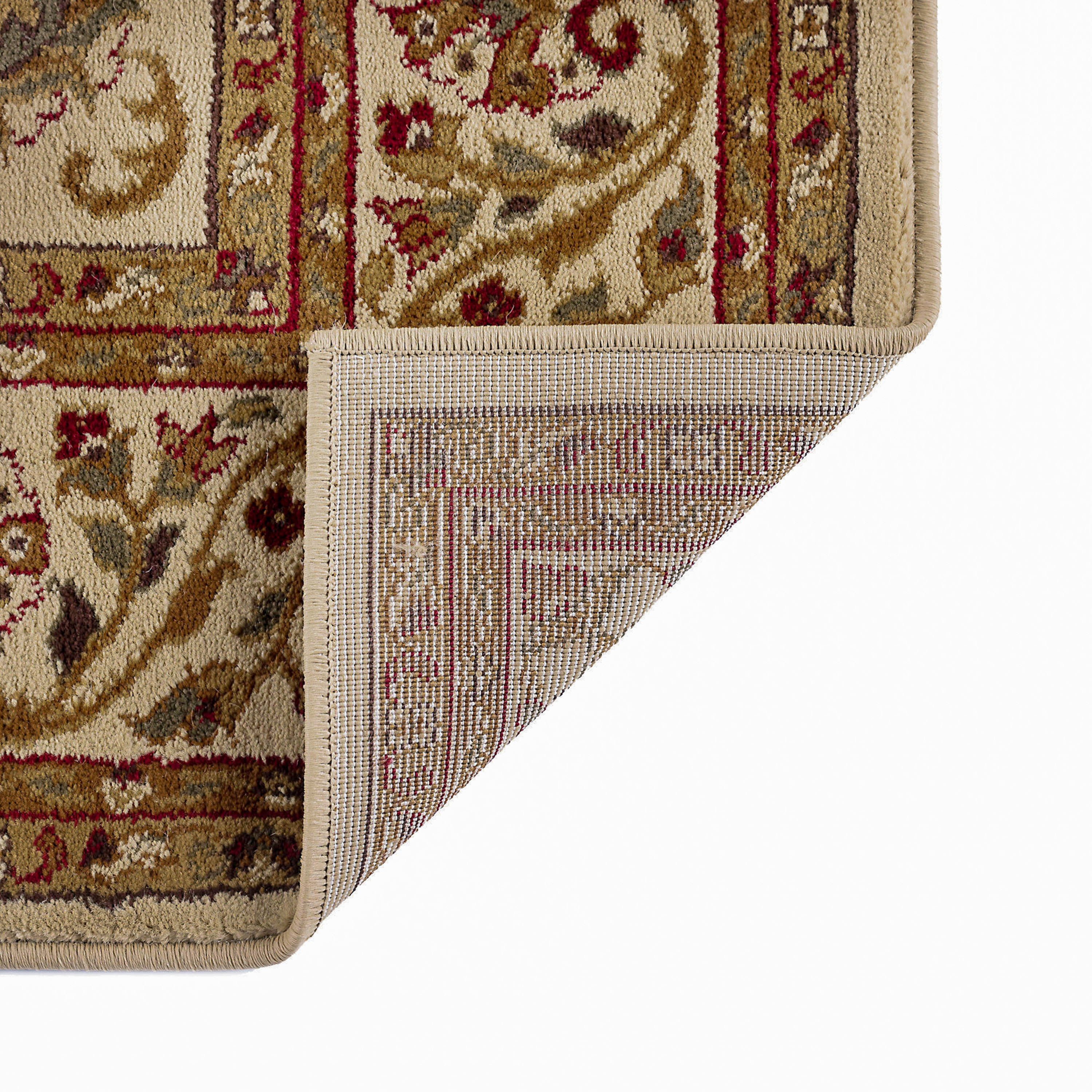 Sensation Traditional 5' x 7' Ivory and Moss Green Polypropylene Indoor Area Rug