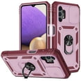 thumbnail image 1 of Galaxy A12 Case, Techcircle Slim Heavy Duty Rugged Hybird Shockproof Anti-Slip Magnetic Ring Stand Slide Len Protective Phone Case for Samsung Galaxy A12, B, 1 of 11