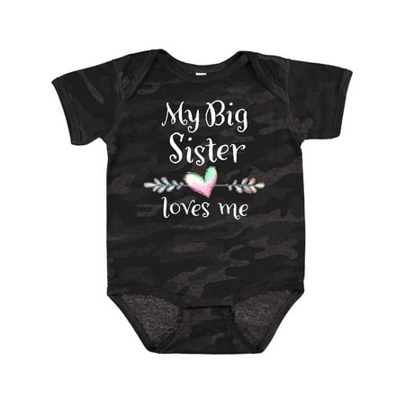 

Inktastic My Big Sister Loves Me- Heart Gift Baby Boy or Baby Girl Bodysuit
