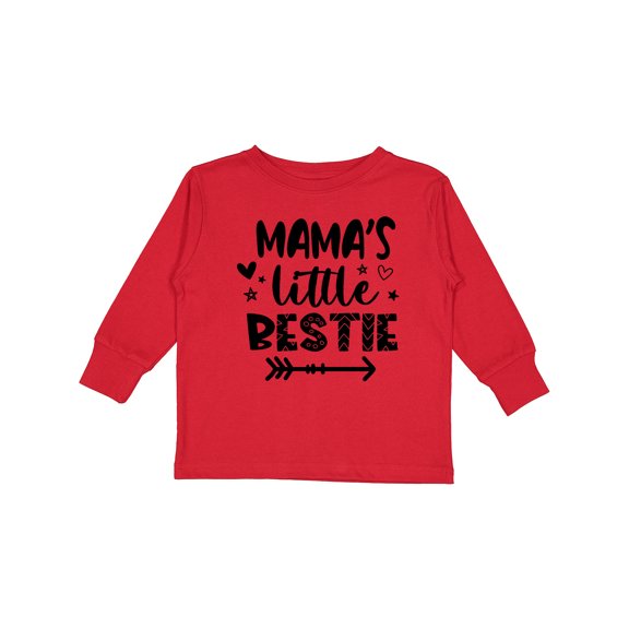 Inktastic Mama's Little Bestie with Arrow and Hearts Boys or Girls Long Sleeve Toddler T-Shirt