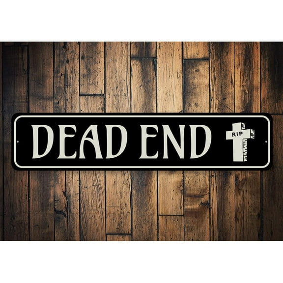 Dead End Novelty Sign, Metal Wall Decor - 4x18 inches