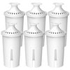 6 Pack AQUA CREST TÜV SÜD Certified Pitcher Water Filter, Replacement for Brita Pitchers & Dispensers, Compatible with Brita Classic OB03, Mavea 107007, 35557