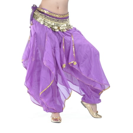 - BellyLady Belly Dance Harem Pants Tribal Baggy Arabic Halloween Pants-Purple