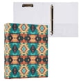thumbnail image 3 of Rustic Pattern 3 Ring Binders 1.5 inch Hardcover File Folders with Interior Pockets A4 Size Organizer for School Office Hospital, 3 of 8