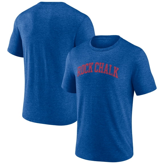 Men's Royal Kansas Jayhawks Arched Battle Cry Tri-Blend T-Shirt