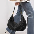 thumbnail image 5 of Genuine Cowhide Women Hobo Bag, Black Leather Shoulder Bag, Adjustable Strap Crossbody Purse, 5 of 7
