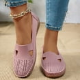 thumbnail image 3 of Mepaouo Women's Flat Shoes Knit Ballet Nurse Slip on Loafers Business Work Moccasins Casual Wedges, 3 of 7