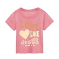 thumbnail image 3 of Girls Toddler Fashion Clothes Girl Shirts 4t Girl's Graphic Print Tee Shirt Round Neck Short Sleeve T Shirts Summer Cute Trendy Tops Clothes, 3 of 4