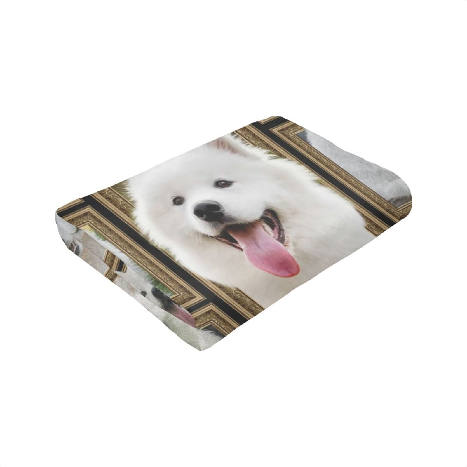 Wijzvio Samoyed Dog Throw Blanket Soft Fuzzy Fleece Blanket For Couch Bed Living Room Decoration 50"X40"