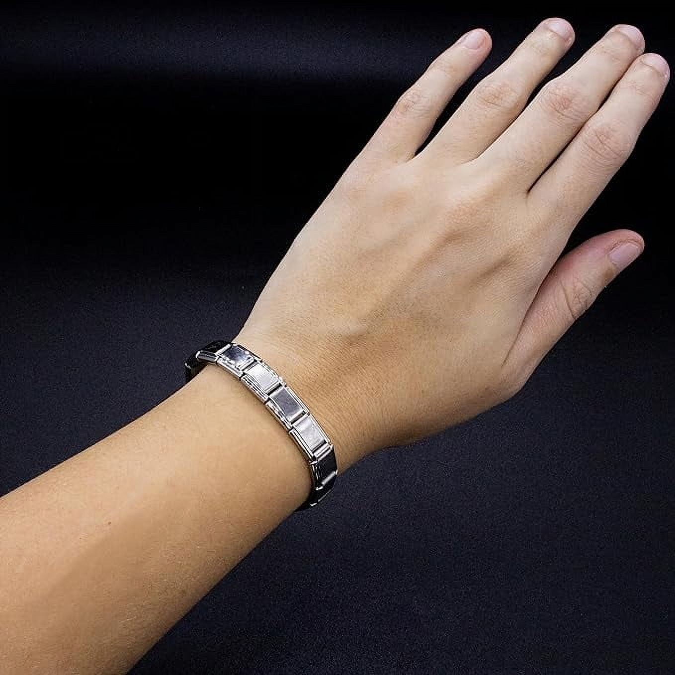 Fablinks Italian Charm Bracelet 316 Stainless Steel Nomination Bracelets for Women Starter Modular D Linq Jewelry Charms for Men (WWJD) Fablinks Italian Charm Bracelet Watch, 316 Stainless Steel Dlinq