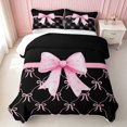 thumbnail image 2 of Erosebridal Sassy Satin Bow Ribbon Quilt King for Girls, Romantic Floral Print King Coverlet Set, 3 Pieces 1 Bedspread and 2 Pillowcases, 2 of 7