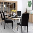 thumbnail image 4 of Vanity Art UC-6BLK 18 x 12 x 36 in. Synthetic Leather Dining Chairs Solid Wood Living Room Dining Room Armless Accent Chairs, Black - 2 Piece, 4 of 9