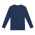 thumbnail image 4 of Boys Girls Long Sleeve Shirts Solid Color Fall Kids soft Crewneck T-Shirts Tops Casual Basic Tees 5-14Y Navy 7-8Years, 4 of 7