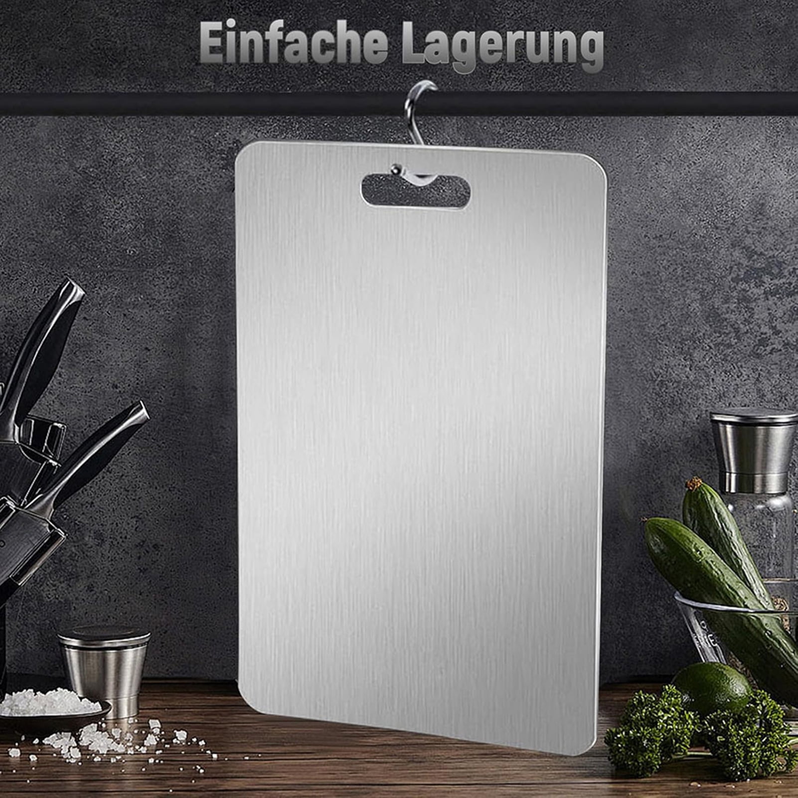 OIUR Titanium Cutting Board for Kitchen Meat Vegetable Cutting Board Double Sided Cutting Mat Titanium Kitchen Accessory