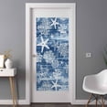 thumbnail image 2 of Navy Blue Coastal Window Privacy Film,Summer Beach Nautical Starfish Coral Vintage Static Cling UV Sun Blocking Heat Control Window Tint Day and Night,Non-Adhesive One Way Privacy Cover 35.4''x78.7'', 2 of 7