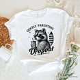 thumbnail image 6 of Gentle Parenting Dropout Raccoon T-Shirt, Tired Parent Humor Retro White and Natural Mom Tee, 6 of 8