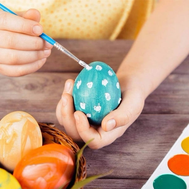 Xihbxyly Kit para Decorar Huevos de Pascua, Juego de Manualidades para Pintar, Juguetes de Pascua de Crecimiento Lento, Huevos de Madera con Pintura y Pinceles, Recuerdos de Fiesta de Pascua, Decorac
