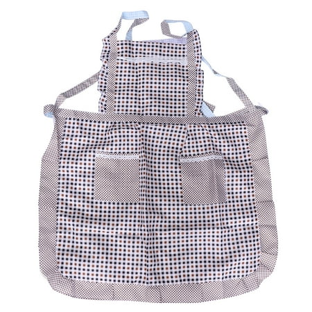 

Simple Waterproof Apron Oil-proof Cooking Work Apron for Kitchen Home Cooking Baking Coffee Shop Cleaning(Coffee Grid)