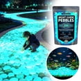 thumbnail image 2 of Forestwhale 0.59" Glow in the Dark Pebbles 200 Pcs Luminous Garden Stones Resin Glowing Rocks for Outdoor Landscaping Aquarium Decor and Succulent Planters Blue, 2 of 9