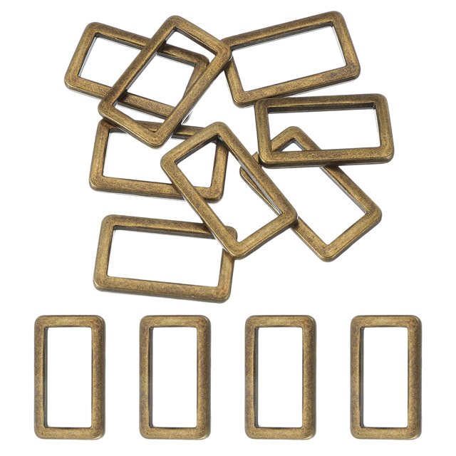8pcs Anillo Rectangular Plano de Metal, Hebillas Rectangulares de Metal de 26mm(1pulgada) para Cinta de Bolsa, Cinturón, Monedero, Manualidades DIY, Bronce