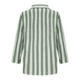 thumbnail image 5 of WTOBBY Women's Striped Button Down Shirt Long Sleeve Casual Shirt - Fashion Blouse with Button Front for Stylish and Comfortable Office or Daily Wear,Dark Green M, 5 of 5
