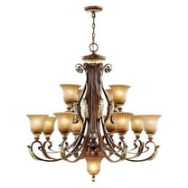 Livex Lighting Villa Verona Chandelier in Verona Bronze with Aged Gold Leaf