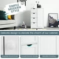 thumbnail image 4 of Costway Wooden 4 Drawer Bathroom Cabinet Storage Cupboard 2 Shelves Free Standing White, 4 of 8