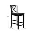 Kingston XBack Black Counter Stool, 24" Seat Height