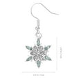 thumbnail image 3 of 1 Pair Water Blue Snowflake Earrings Stylish Rhinestone Inlaid Eardrop for Girl, 3 of 8