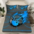thumbnail image 2 of Manfei Boys Sport Theme Twin Sheet Sets,Teens Basketball Gamer Twin Fitted Sheet,Blue Gray Flat Sheet For Teens,Luxury Bedroom Decor,3 Pieces, 2 of 7