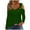 Army Green, variant on VEKDONE Womens Long Sleeve Cold Shoulder Tops Solid Color V-Neck Tunic Tops Dressy Loose Fit Basic Shirts Fall Trendy Outdoor Y2K Blouse