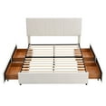 thumbnail image 6 of Upholstered Platform Bed Frame with Four Drawers on Two Sides, Adjustable Headboard, Wooden Slats Support Mattress Foundation, No Box Spring Needed, in Velvet (Beige-Queen), 6 of 8