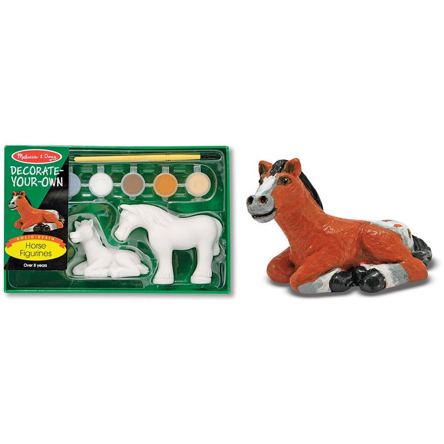 NEW!! Melissa and Doug 18867 Decorate-Your-Own Horse Figurines 