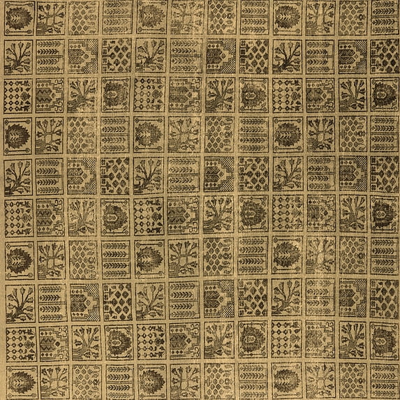 Ahgly Company Indoor Square Oriental Brown Industrial Area Rugs, 3' Square