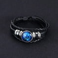 thumbnail image 4 of Leather Bracelet Bangle For Men Woman with Signs of the Astrology Luminou 20244, 4 of 6