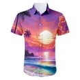 thumbnail image 4 of LIUJUNSHOP Men's Stylish Casual Printed Shirt Slim Fit Button Down Tropical Summer Beach Wear Comfortable Breathable Fabric Pink XL, 4 of 4