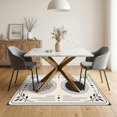 thumbnail image 3 of ODIKA 5'x7' Washable Area Rug Non-Slip, Low Pile, Stain Resistant Black Cream Geometric Elegance with Leaf Accents Circular Motif and Details in for Guest Room, Lounge, Apartment, 3 of 7