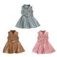 thumbnail image 7 of Hotiary Toddler Baby Girls Sleeveless Denim Dress Summer Sundress Lapel Button Down Pocket Jean Waistcoat Dress Kids Casual New Korean Version Playwear Clothes Pink for 2-10Y, 7 of 7