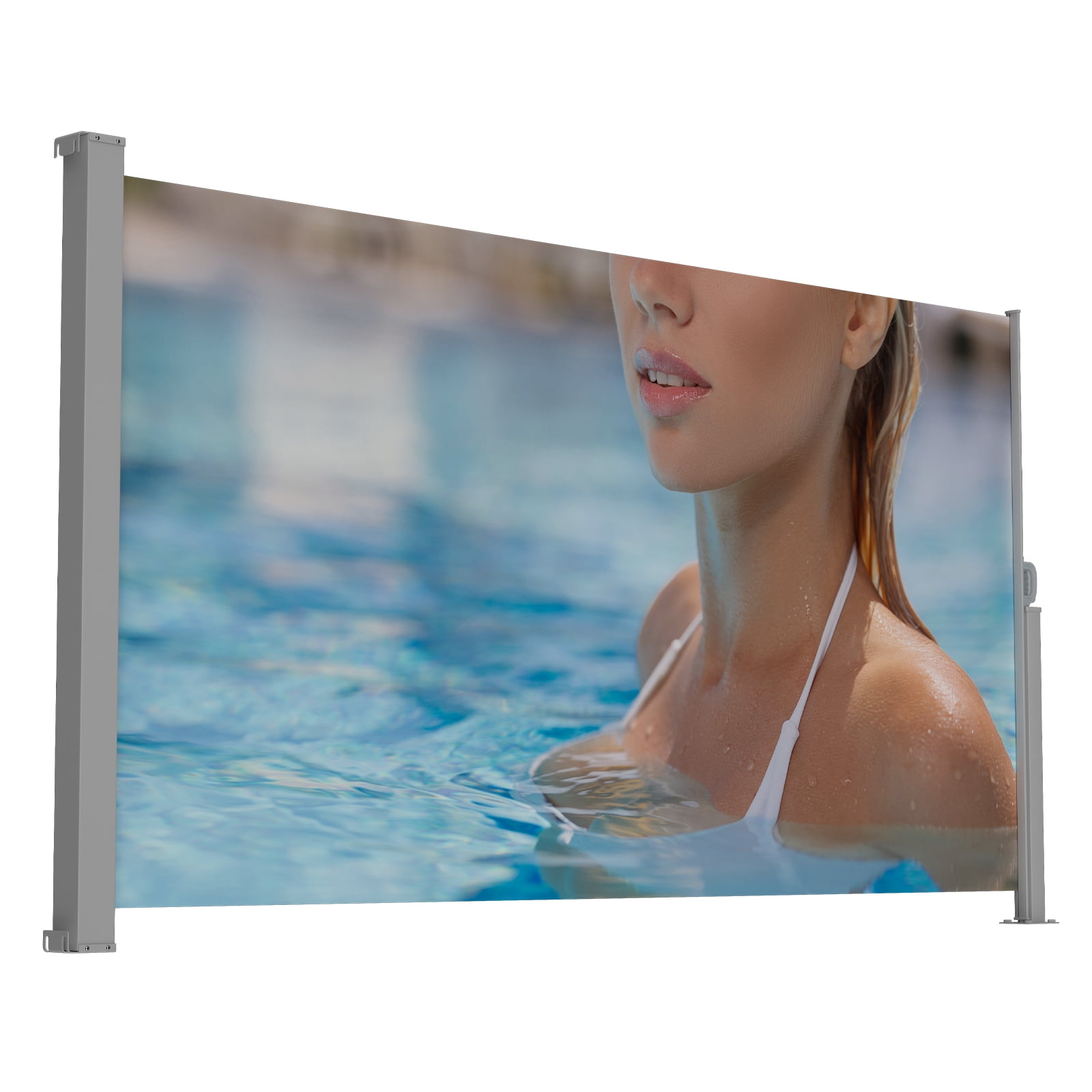 71"x138" Retractable Side Awning, Semi Transparent with UV Printing, UPF50+