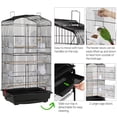 thumbnail image 5 of Yaheetech 64"H Open Top Metal Bird Cage Rolling Parrot Cage w/ Double Doors  for Budgie Parrot Canary Cockatiel, Black, 5 of 10