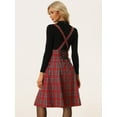 thumbnail image 3 of DARING DIVA Women's Tartan Pinafore Plaid Midi Suspender Skirt XS Red, 3 of 6