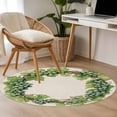 thumbnail image 5 of Area Rug 36in, Spring Green Grapes Vine on Beige Linen Floor Carpet Living Room Rug, Pastoral Botanical Non-Slip Welcome Mat Indoor Rugs for Bedroom Dining Room, 5 of 9