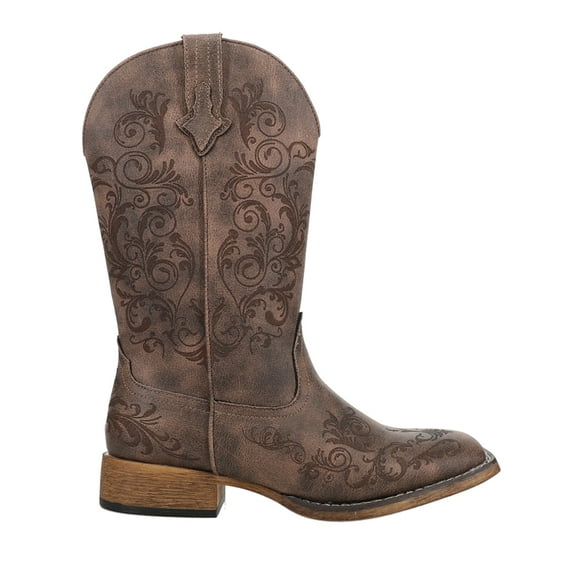 Roper Womens Bailey Laser Square Toe Cowboy  Mid Calf Boots